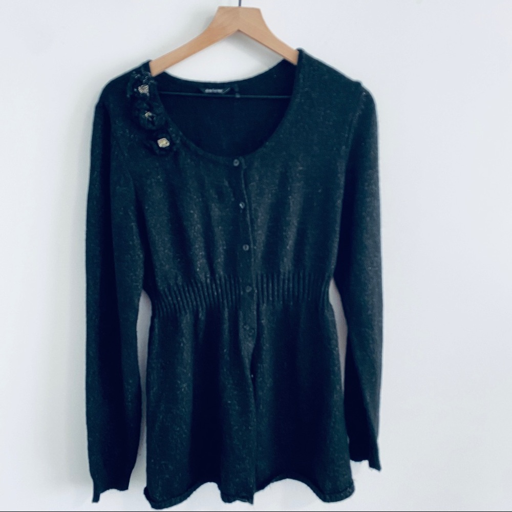 Daisy Fuentes Sweater with Floral Emellishment